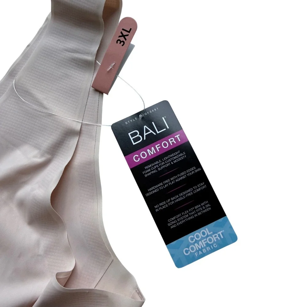 NWT Bali Comfort Revolution EasyLite Shaping Wireless Bra Sandshell Nude 3XL